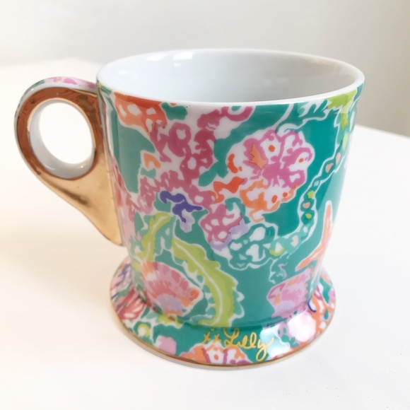 Lilly Pulitzer Other - Lilly Pulitzer Mug 'Shell Search' Pattern Gold